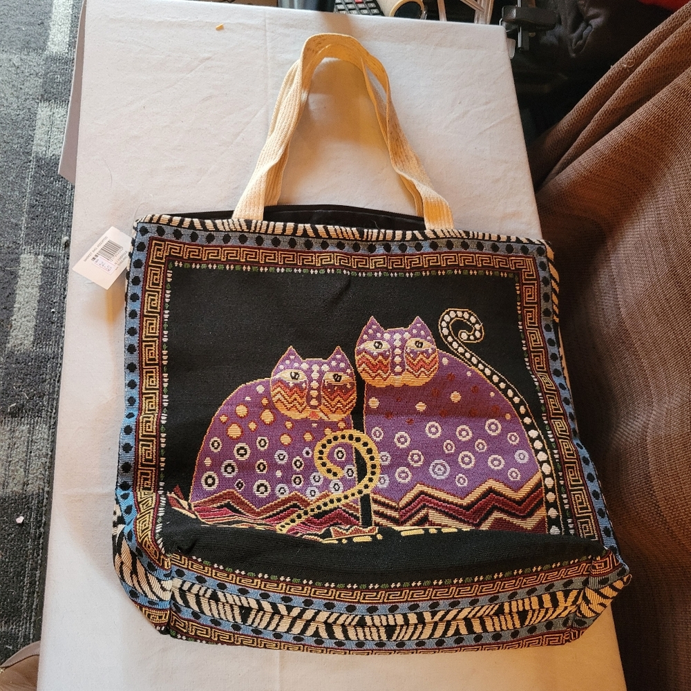 Colorful Cat Design Tote Bag
